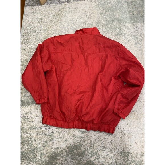 Vintage Silkworm’s Size M/L? Red Windbreaker Collared Button Bomber Jacket Korea - Picture 2 of 6